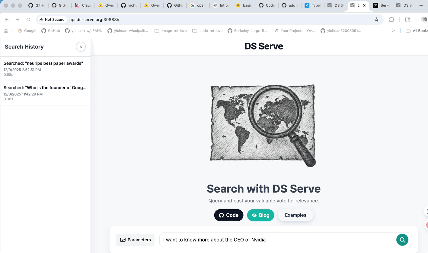 DS Serve UI